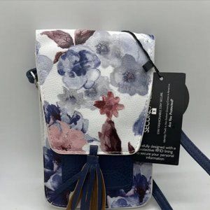 NWT RFID K Carroll SMARTPHONE Crossbody Bag Secure Card Holder Floral